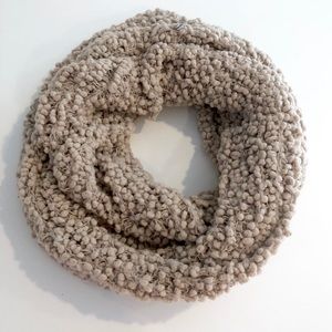Soft, tan, infinity scarf